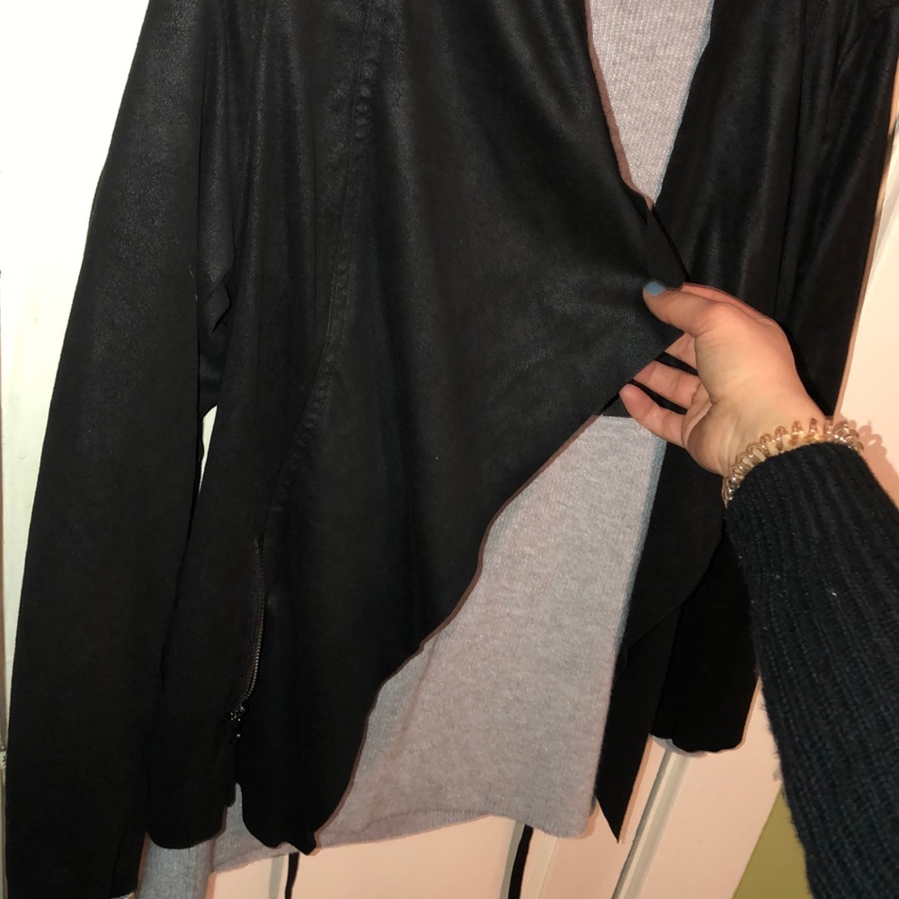 Black faux suede jacket